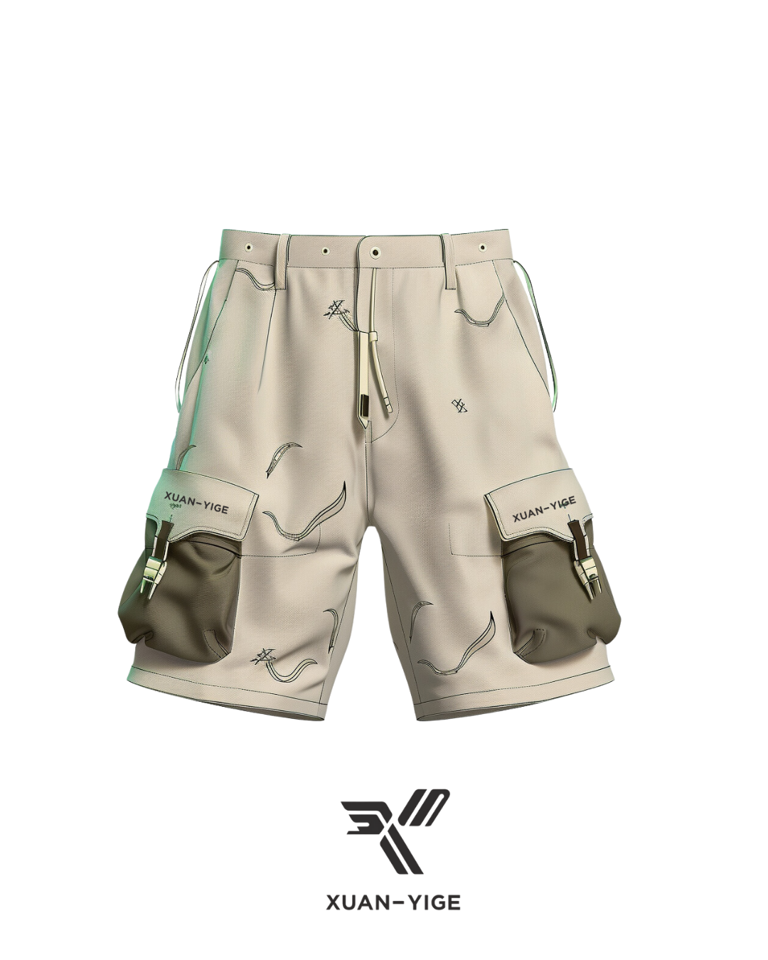 Cream Cargo Shorts