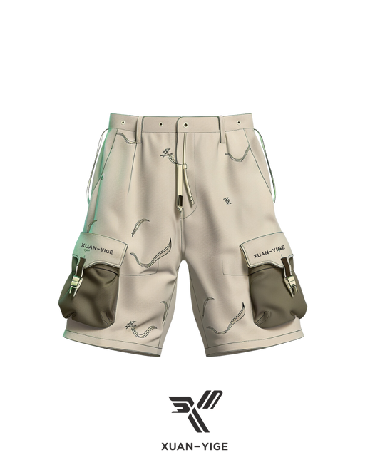Cream Cargo Shorts
